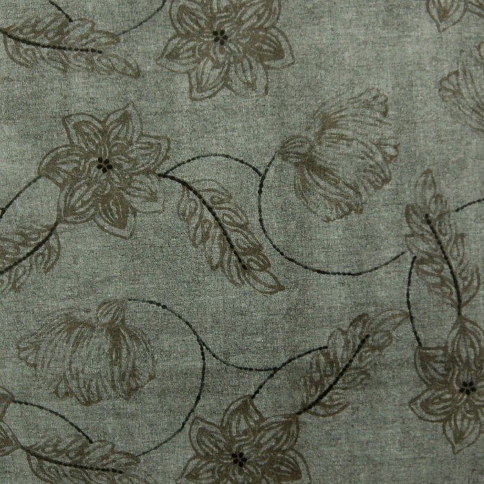 oilcloth design flowers gray brown width 140 cm